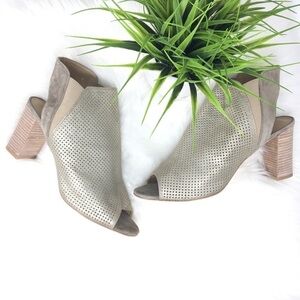 3/$25 Vaneli Leather Open Toe Booties